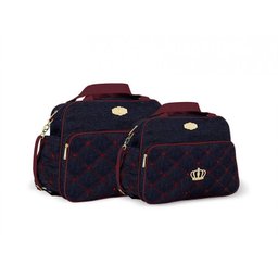 Kit bolsa bebê maternidade jeans com vermelho griff 2 peças - 1