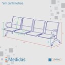 Ver imagem 2 de Cadeira Longarina sem Estofado Cromada 4 Lugares
