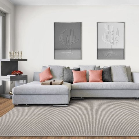 Tapete Chevron 04/47 Prata 1,50x2,00M São Carlos