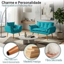 Ver imagem 2 de Kit Namoradeira e Poltrona Decorativa para Sala Recepção Manicure Consultório Alice Tecido Suede