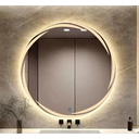 Ver imagem 6 de Espelho Led Quente Iluminação Touch Redondo Decorativo Banheiro 80 Cm Luz Quente 80cm