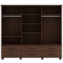 Ver mais imagens de Guarda Roupa Casal com Espelho 6 Portas 6 Gavetas 248cm Madeira Maciça Zahav F06 Café - Lyam Decor