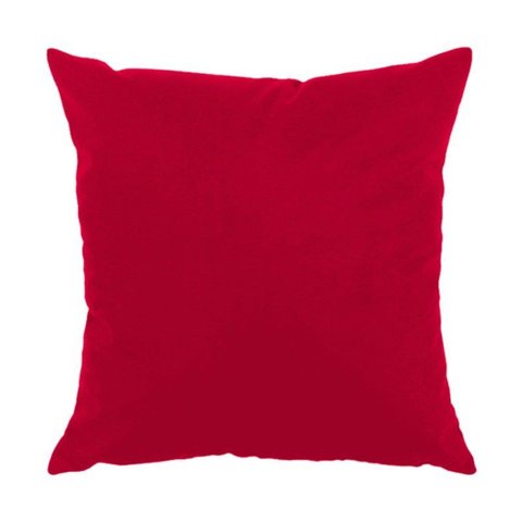 Capa para Almofada em Veludo Liso Quadrada com Enchimento Cor:vermelho