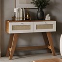 Ver imagem 4 de Aparador para Sala de Estar 110cm 2 Gavetas 3D Tessaro A05 Cinamomo Off White - Lyam Decor