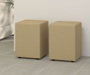 Ver imagem 2 de Kit 2 Puff Banquetas Cubo Quadrado Decorativo Couro Bege