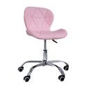 Ver imagem 4 de Cadeira de Escritório Office com Rodízios Estofada Slim Rosa