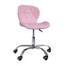 Cadeira de Escritório Office com Rodízios Estofada Slim Rosa - 4