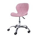 Ver imagem 1 de Cadeira de Escritório Office com Rodízios Estofada Slim Rosa