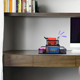Kit Organizador para Escritório com 4 Partes Preto - 9