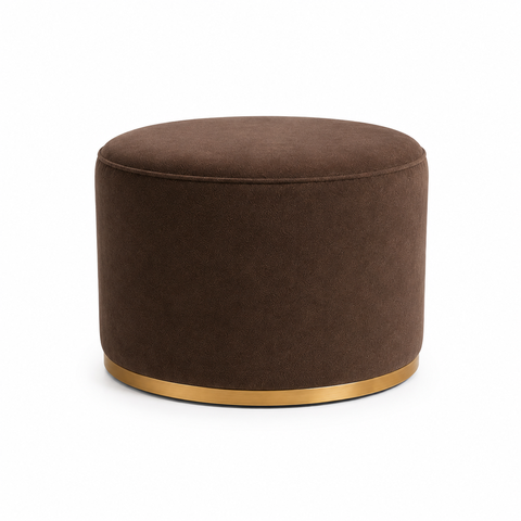 Puff Redondo Infantil - Banquinho Decorativo para Quarto Brinquedoteca - Espaço Kids Marrom