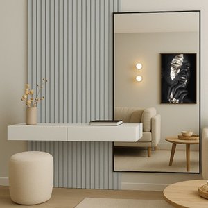 Kit 10 Unidades - Revestimento Ripado Placa Mdf Painel Decorativo 45 X 11 Cm: Off White