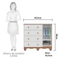Ver imagem 7 de Cômoda Infantil 1 Porta com Janela 4 Gavetas 100% Mdf Uli New Móveis Peroba Branco Brilho/carvalho