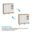 Ver imagem 5 de Cômoda Infantil 1 Porta com Janela 4 Gavetas 100% Mdf Uli New Móveis Peroba Branco Brilho/carvalho