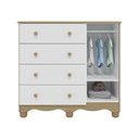 Ver imagem 4 de Cômoda Infantil 1 Porta com Janela 4 Gavetas 100% Mdf Uli New Móveis Peroba Branco Brilho/carvalho