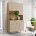 Ver imagem 2 de Armário de Cozinha Compacta 6 Portas e 1 Gaveta 90cm Baco Freijó/vanilla - Pallazio