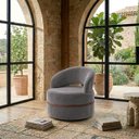 Ver imagem 1 de Poltrona Decorativa Moderna Arredondada Confortável Luxo Paris:Veludo Chumbo