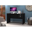Ver imagem 1 de Mesa / Escrivaninha TAUR Para Computador 1.20m 2 Gavetas sendo um Com Chave e Puxadores Cromados Cor