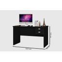 Ver imagem 3 de Mesa / Escrivaninha TAUR Para Computador 1.20m 2 Gavetas sendo um Com Chave e Puxadores Cromados Cor