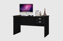Ver imagem 2 de Mesa / Escrivaninha TAUR Para Computador 1.20m 2 Gavetas sendo um Com Chave e Puxadores Cromados Cor