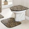 Jogo de Tapetes para Banheiro Safari Pelúcia 3 Peças Leopardo - 2