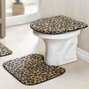 Ver imagem 2 de Jogo de Tapetes para Banheiro Safari Pelúcia 3 Peças Leopardo