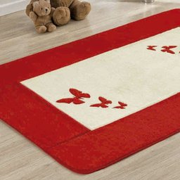 Tapete para Quarto Infantil de Menina Borboletas Vermelho - 2