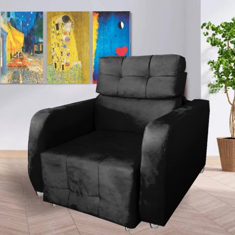 Poltrona Reclinavel Sala De Estar Safira Amamentação Preto