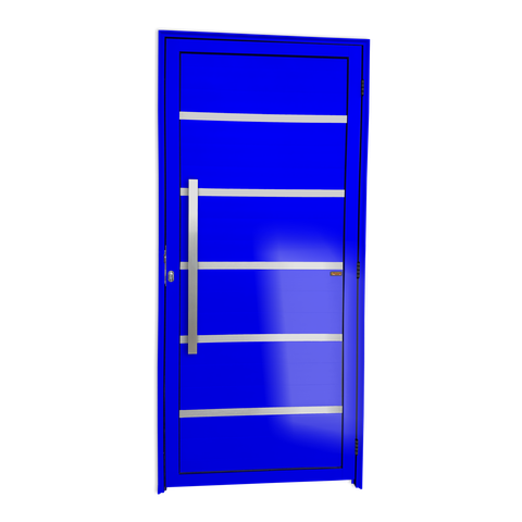 Porta Alumínio Lambril Premium c/Puxador e.Azul 90 Brimak