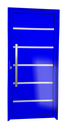 Ver imagem 1 de Porta Alumínio Lambril Premium c/Puxador e.Azul 90 Brimak