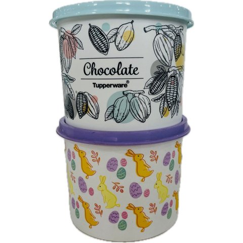 Tupperware Kit 2 Peças Potinhos Redondinhos Chocolate e Páscoa Kit 2 Peças Potinhos Redondinhos Choc