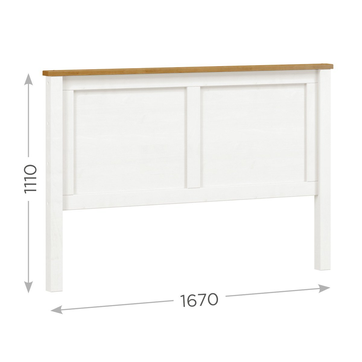 Cabeceira Casal para Cama Box Linha Topázio 1,60cm Branco/carvalho Madeira Maciça Pinus - Finestra 9 - 2