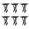 Kit 6 Mesa Bistro Dobrável Quadrada Preta - 1