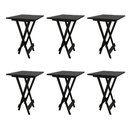 Ver imagem 1 de Kit 6 Mesa Bistro Dobrável Quadrada Preta