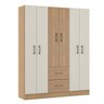 Armário Roupeiro Guarda Roupa Grande Casal 139x172cm Mdp Carvalho 8006 Menu - 1