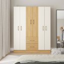 Ver imagem 2 de Armário Roupeiro Guarda Roupa Grande Casal 139x172cm Mdp Carvalho 8006 Menu