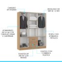 Ver imagem 4 de Armário Roupeiro Guarda Roupa Grande Casal 139x172cm Mdp Carvalho 8006 Menu