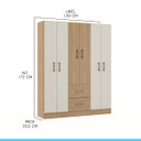 Ver imagem 3 de Armário Roupeiro Guarda Roupa Grande Casal 139x172cm Mdp Carvalho 8006 Menu