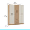 Armário Roupeiro Guarda Roupa Grande Casal 139x172cm Mdp Carvalho 8006 Menu - 3