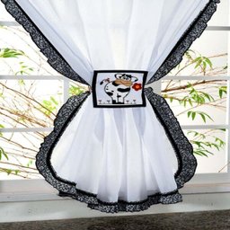 Cortina Cozinha Cook 2,00m x 1,40m Varão Simples - Vaquinha - 2