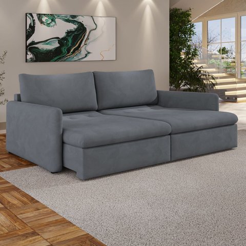 Sofá Cama Retrátil 180cm 02 Lugares Resplendor