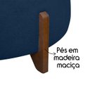 Ver imagem 5 de Poltrona Decorativa para Sala Thor Orgânica Tecido Bouclé Pés em Madeira Maciça:azul Marinho