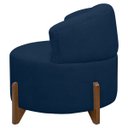 Ver imagem 7 de Poltrona Decorativa para Sala Thor Orgânica Tecido Bouclé Pés em Madeira Maciça:azul Marinho