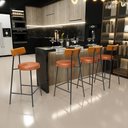 Ver imagem 2 de Kit 04 Banquetas Baixa Cozinha Sala Jantar Bancada Milão L02 Couríssimo Whisky Camel - lyam