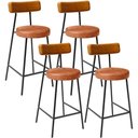 Ver imagem 1 de Kit 04 Banquetas Baixa Cozinha Sala Jantar Bancada Milão L02 Couríssimo Whisky Camel - lyam