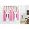 Cortina 4.00x2.60m Malha e Voal com Ilhos - Rosa - 1