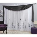 Ver imagem 1 de Cortina para Sala Estampado Florestal Preta e Branco Sultan