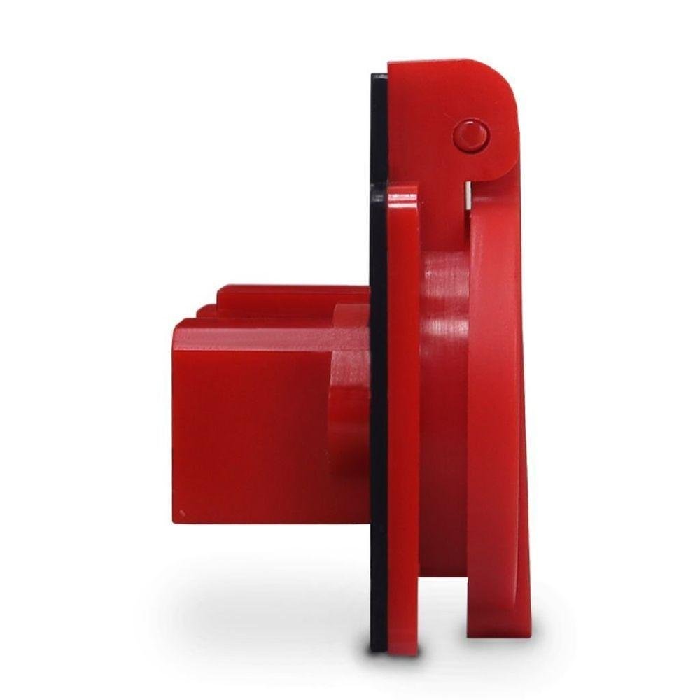 Tomada de Embutir para Painel Padrão Brasileiro 2p+t 20a com Tampa Vermelho - 6