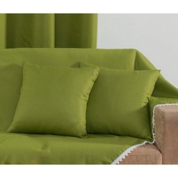 Kit Sala 06 Peças Cortina, Xale e Almofadas Istambul - Verde - 4