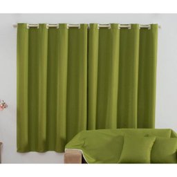 Kit Sala 06 Peças Cortina, Xale e Almofadas Istambul - Verde - 2