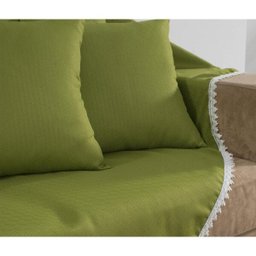 Kit Sala 06 Peças Cortina, Xale e Almofadas Istambul - Verde - 5